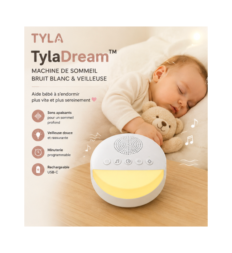 Veilleuse Apaisante & Bruit Blanc Bébé - TylaDream™
