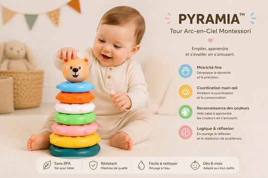 Tour d'Éveil Empilable Montessori Pyramia | TYLA